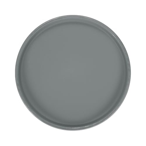 M METERXITY Ceramic Plant Saucer, 6.3 Inch Plant Water Catcher Tray, Plant Pot Saucers for Indoor/Outdoor Plants/Flower Drainage Drip Water Tray [Round Dark Gray] - color: Dark Gray