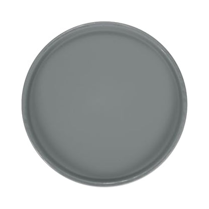 M METERXITY Ceramic Plant Saucer, 6.3 Inch Plant Water Catcher Tray, Plant Pot Saucers for Indoor/Outdoor Plants/Flower Drainage Drip Water Tray [Round Dark Gray] - color: Dark Gray