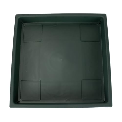 The HC Companies Accent Square Plant Saucer - Durable Plastic Trays for Plants - Square Tray for Water Drainage - UV Resistant Planter Saucer for Indoor & Outdoor Use (14”, Evergreen, Pack of 1) - color: Evergreen, size: 14"