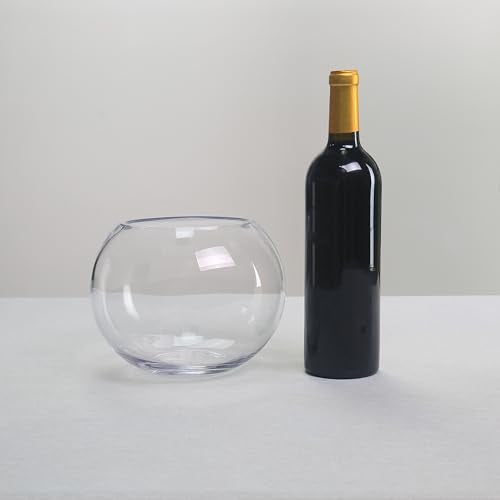 CYS EXCEL Glass Bubble Bowl (H-6" W-8", Approx. 3/4 Gal.) Small Fish Bowl Round Terrarium Vase Globe Flower Centerpiece for Weddings Events Arrangements - size: H-6" W-8"