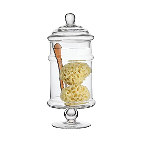 Glass Apothecary Jars, Bathroom Storage Organizer Stand, Decorative Wedding Candy Buffets Container (Clear)