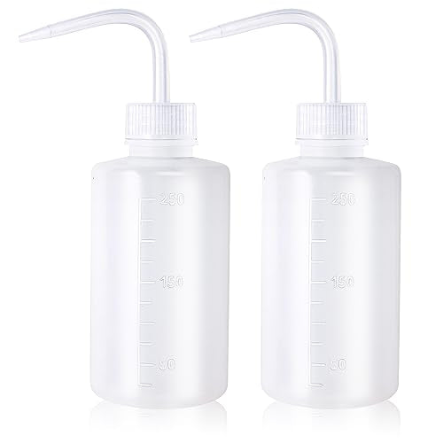 Melphoe Tattoo Wash Bottle Squeeze, 2Pcs 250ml Water Squirt Bottle Succulent Watering, Safety Rinse Watering Tools, Tattoo Supplies, Irrigation Sprinkling Can Wash Plant (White) - color: White, size: 8.5 Ounces