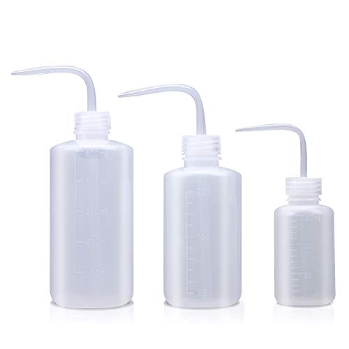 Wash bottle, 3 Pack LDPE Squeeze Bottles, Safe Plastic Low Density