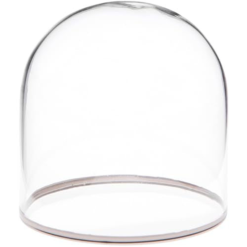 Plymor 3" x 3" Glass Display Dome Cloche with Silver Rim (no Base) - size: 3" x 3"