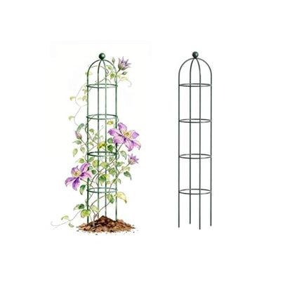 Vego Garden 6.4 ft Round Obelisk Garden Trellis, Metal Rustproof Plant Support Rose Trellis, Tower Potted Cages for Flowers Fruits Vegetable Vines Indoor & Outdoor - size: 6.4 Ft