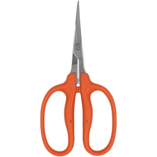 Zenport ZS420 Curved MasaMasa Trim Scissors, 1.4 Inch Stainless Steel Blades, Orange