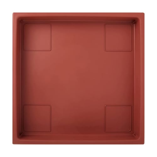 The HC Companies Accent Square Plant Saucer - Durable Plastic Trays for Plants - Stylish Square Tray for Water Drainage - UV Resistant Planter Saucer for Indoor & Outdoor Use (11”, Clay, Pack of 1) - color: Clay, size: 11"