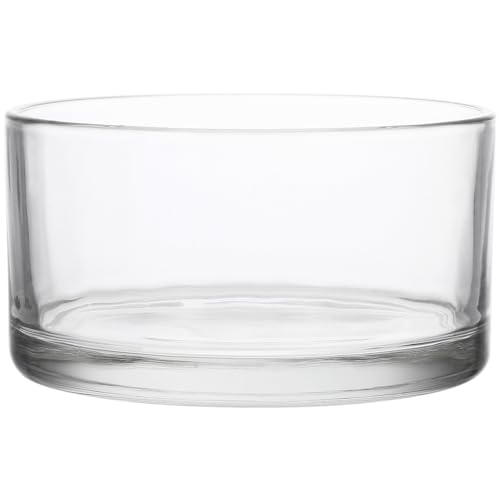 Wide Glass Cylinder Vase, 6" W x 3" H Heavy Duty Borosilicate Glass Planter | Thick Decorative Bowl for Succulents, Terrarium, Hydroponic Gardening, Fresh Flowers, Home & Wedding Centerpiece Decor - color: 4" Tall X 6" Wide