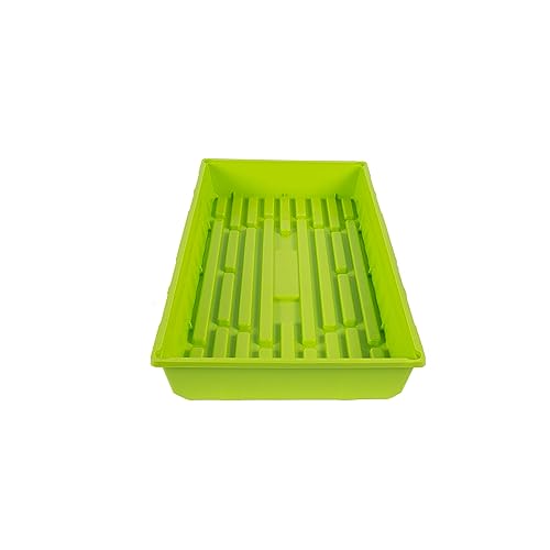 SUNPACK 10" x 20" Mega Plastic Seed Starting Tray, Lime Green, 2.5" - No Drainage Holes, Ideal for Greenhouses or Indoor Gardening - Made of Thick, Strong Plastic - color: Lime Green