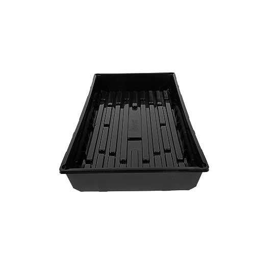SUNPACK 10" x 20" Mega Plastic Seed Starting Tray, Black, 2.5" - No Drainage Holes, Ideal for Greenhouses or Indoor Gardening - Made of Thick, Strong Plastic - color: Black