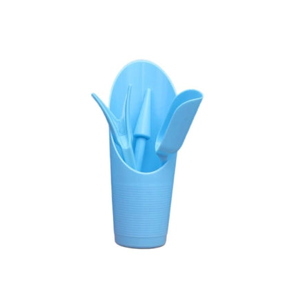 4PCS Blue Plastic Gardening Tool Set, Suitable for Potted Plants, Succulent transplanting, Flower Pot use, and Seedling Planting, Blue - color: Blue
