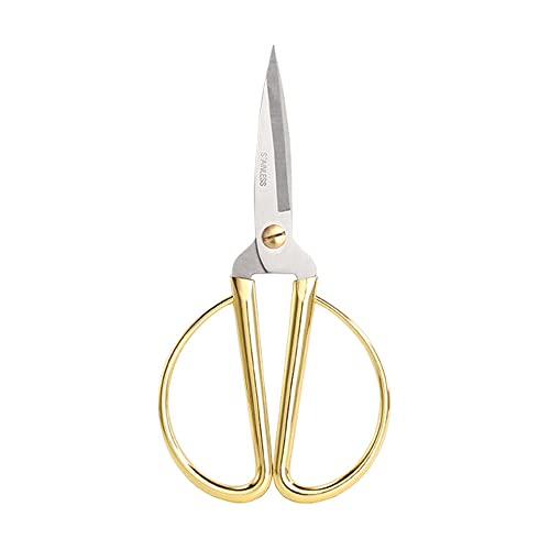 6 Inch All Stainless Steel Sewing Scissors, Sharp Tailor Scissors for Embroidery, Sewing, Craft, DIY Art Work & Daily Use for Home Office School Gold - color: Gold, size: 6"