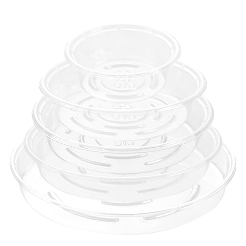 Plant Saucer 30 Pack Plant Trays for Pots 4/6/8/10/12 Inch Plastic Plant Saucers for Outdoors & Indoors Clear Drip Trays for Potted Plants Flower Pot Plates to Catch Water Drainage Dishes No Holes - size: 4/6/8/10/12 Inch - 30 Pack