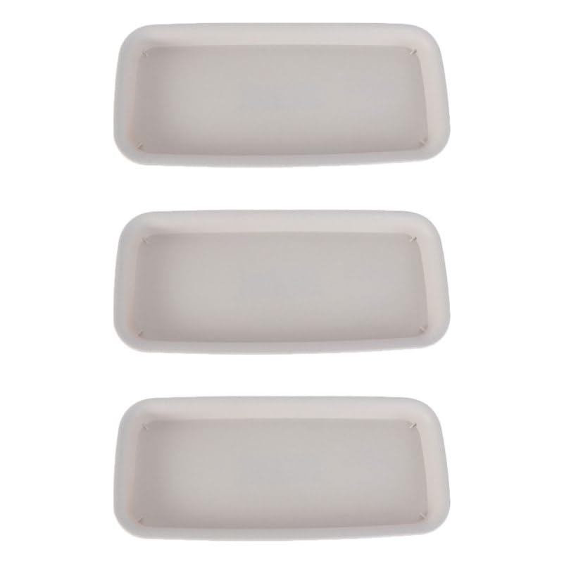Healeved 3pcs Plastic Flowerpot Trays Rectangular Plant Saucer Elegant Square Plant Water Plate Bonsai Water Trays - size: 31.00X10.50X2.80CM