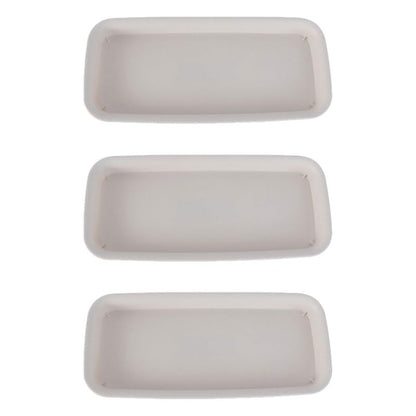 Healeved 3pcs Plastic Flowerpot Trays Rectangular Plant Saucer Elegant Square Plant Water Plate Bonsai Water Trays - size: 31.00X10.50X2.80CM
