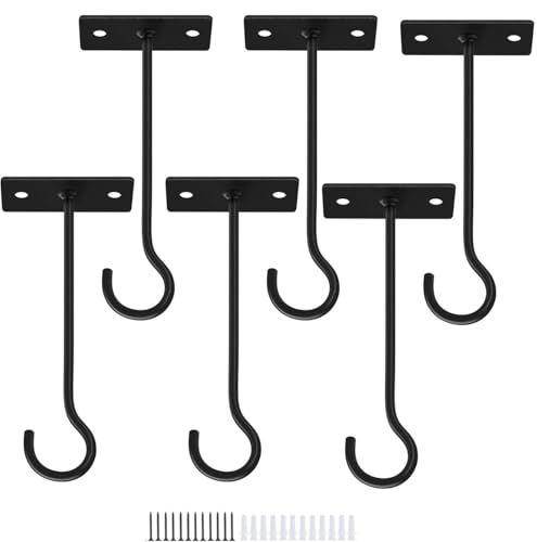Metal Plant Wall Hooks 6Pack Bulk Hanging Brackets Indoor Black 6In - color: Black, size: 6in&6Pack