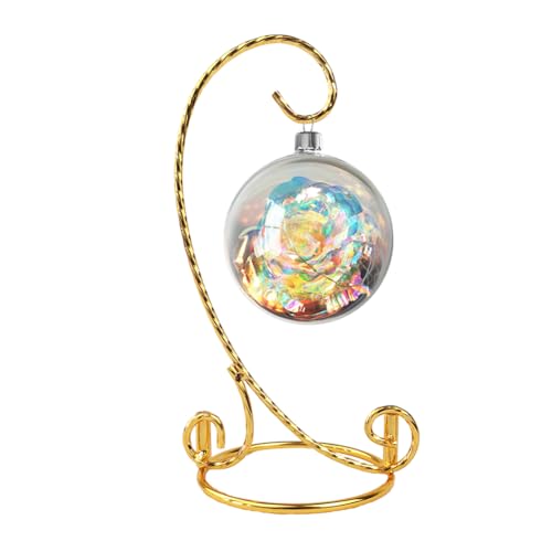 6 Inch Cute Ornament Display Stand,Twisted Gold Ornament Hanger Stand for Hanging Glass Globe, Air Plant Terrarium, Witch Ball, Christmas Ornament and Home Wedding Decoration (Metal Gold2)