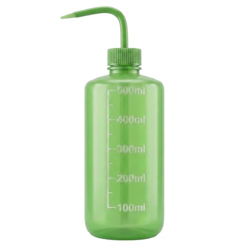 500ml (17oz) Wash Bottle 4-Pack - Plastic Squeeze Bottle with Narrow Mouth & Scale Markings | Safety Lab Bottles for Medical, Laboratory & Succulent Watering | LDPE