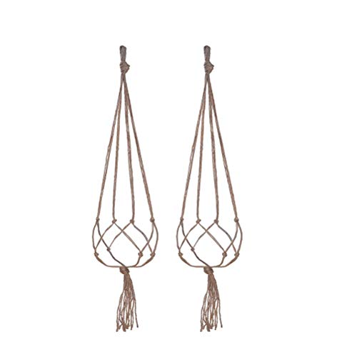 LANGUGU Set of 2 Macrame Plant Hanger Wall Hanging Planter Basket for Indoor Outdoor Flower Pot Plant Holder Wall Art Vintage-Inspired Home Decor, Jute Rope, 4 Legs (36 inch) - size: 36 inch