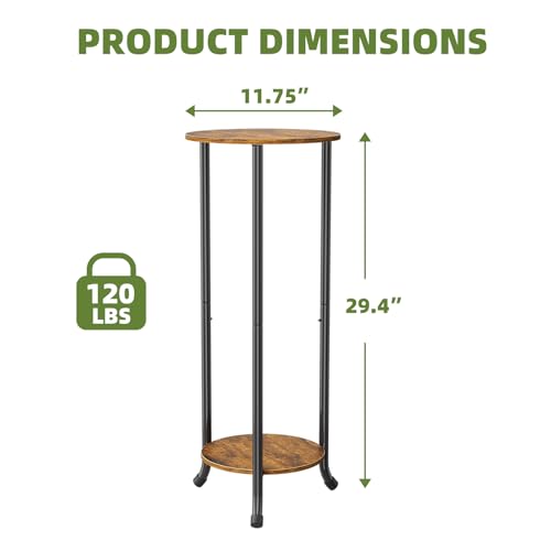 Simple Trending Plant Stand Indoor Outdoor, 29.4” Tall Flower Storage Plant Shelf Set of 2, Round Corner Display Rack for Balcony Garden Patio Living Room