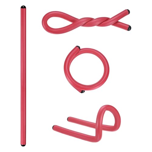 M METERXITY 4-Pack Twist Rubber Ties, 17-Inch EVA Foam Reusable Twist Ties for Organizing Bundling Cords/Wires/Cables, Bendable Rubber Tie Down Straps [Red] - color: Red