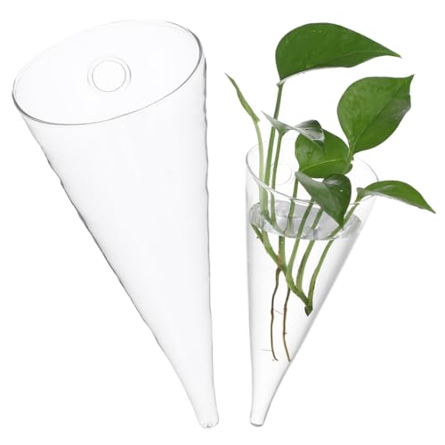 BESTYASH Wall Hanging Vase Clear Glass Flower Vase Bottle for Plant Cuttings Air Plant Hanger Water Circular Wall Mounted Glass Planter for Bedroom Living Room Office Decor