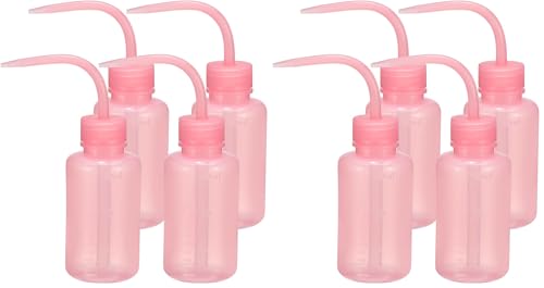 PATIKIL 8 Pack Pink 150ml/5oz Plastic Reusable Succulent Eyelash Tattoo Wash Bottle, Standard Bottle with Bent Nose for Plant Watering, Lab Cleaning - color: Pink, size: 150ml/5oz (Pack of 2)