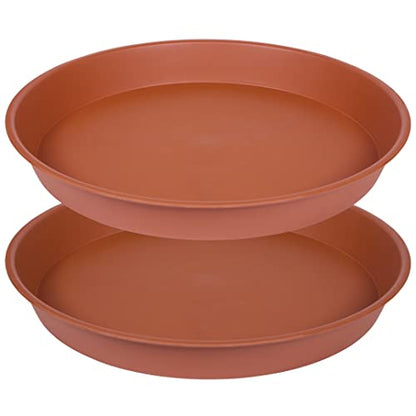 2 Pack of 10 inch Plant Saucer, Bird Bath Bowl 10 inch, Plant Tray for Pots, Plant Saucers for Indoors, Plant Trays for Planter 8"/9"/10" (10 inch, Terracotta) - size: 10" (2 pack)