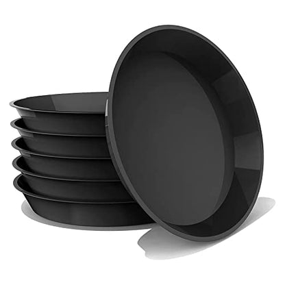 6 Pack Plant Saucer 12 14 16 18 20 22 Inch Plastic Plant Tray, Sturdy and Durable Flower Pot Container Accessories Plant Pot Saucers for Indoor and Outdoor (22 Inch, Black) - size: 22 Inch