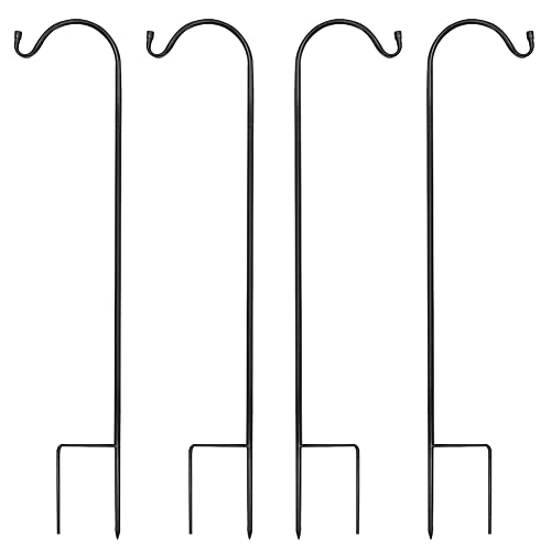 MIXXIDEA 37 Inch Heavy Duty Garden Shepherds Hooks, 4 Pack Garden Hook - size: 37inch 4PK