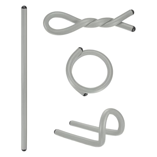 M METERXITY 4-Pack Twist Rubber Ties, 17-Inch EVA Foam Reusable Twist Ties for Organizing Bundling Cords/Wires/Cables, Bendable Rubber Tie Down Straps [Grey] - color: Gray