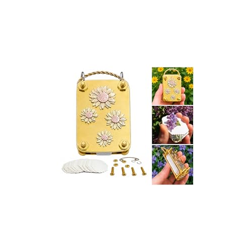 SMORBRID Micro Flower Press Plants Art & Crafts Metal Flowers Pressing, Microwave Flower Press, DIY Pressed Plant Preservation Kit Art for Arts and Crafts Lovers Gifts (Sunflower) - color: Sunflower