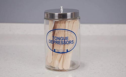 Graham-Field Glass Sundry Jar – Labeled 'Tongue Depressors' – Medical Dressing Storage - style: Tongue Depressors