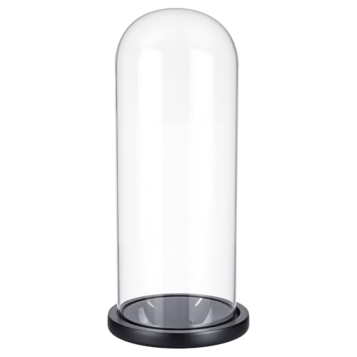 UNICRAFTALE Clear Cloche Glass Dome with Base 12 Inch High Handmade Glass Cloche Antique Collectibles Decorative Bell Jar for Succulents Plants Medals Photos Fairy Lights Table Decor - size: 14x31cm