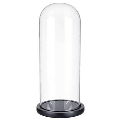 UNICRAFTALE Clear Cloche Glass Dome with Base 12 Inch High Handmade Glass Cloche Antique Collectibles Decorative Bell Jar for Succulents Plants Medals Photos Fairy Lights Table Decor - size: 14x31cm