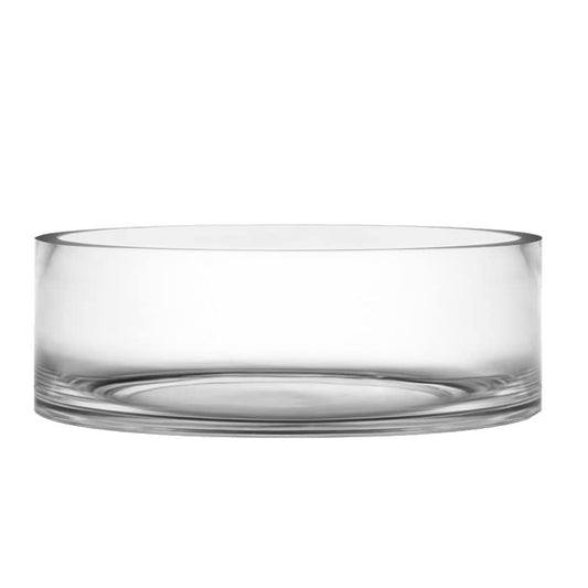 CYS Excel Large Glass Cylinder Vase (H:4" D:14") Flower Vase Centerpieces Hurricane Floating Pillar Candle Holder Terrarium Planter - size: H-4" D-14"