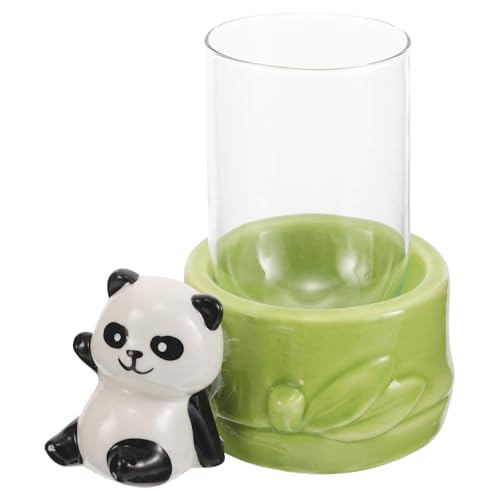 PRETYZOOM Panda Flower Vase Hydroponic Plant Propagation Station Glass Vase for Fresh Flower Arrangement Desk Decor Home Office Bedroom Tabletop 4.09X3.93X2.75in