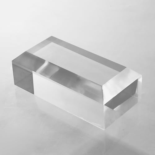 CiaoHER 2in Thickness Beveled Solid Acrylic Display Block Clear Polished Pedestal Stand Riser Solid Base (3x6) - size: 3x6
