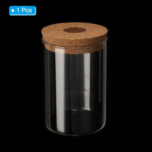 PATIKIL 6.3"x3.3" Plant Propagation Terrarium, Glass Cylinder Vase Desktop Glass Planter with Cork Stopper for Hydroponic Plants Centerpieces - size: 25.4 Ounces