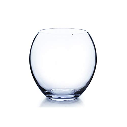 WGV Bowl Glass Vase, Diameter 7.5", Height 8", (Multiple Sizes Choices) Clear Egg Oval Jar Floral Planter Terrarium for Wedding Event Home Decor, 1 Piece (VBW0608) - size: Egg Bowl 8"H