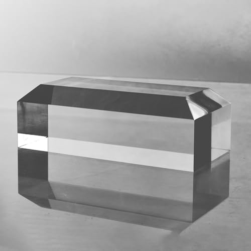 CiaoHER 2in Thickness Beveled Solid Acrylic Display Block Clear Polished Pedestal Stand Riser Solid Base (3x6) - size: 3x6