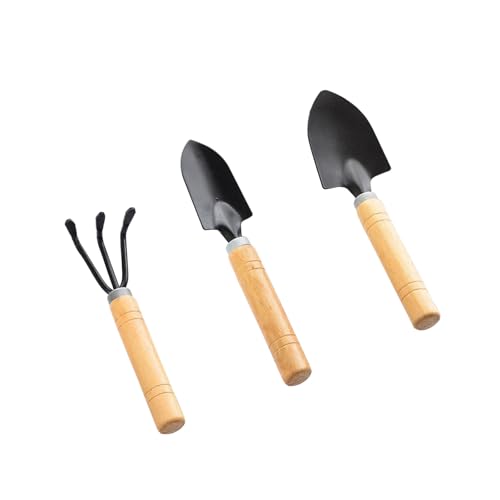 3Pcs Gardening Tools, Mini Tool Set Indoor Garden Kit Miniature Gardening Rake|Trowel |Shovel for Gardening Supplies (Thick Handle)