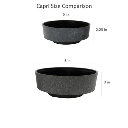 The HC Companies 8 Inch Round Plastic Succulent Capri Bowl 8"x8"x3" in Faux Concrete Color - color: Faux Concrete, size: 8"