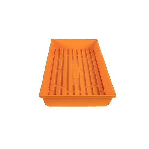 SUNPACK 10" x 20" Mega Plastic Seed Starting Tray, Orange, 2.5" - No Drainage Holes, Ideal for Greenhouses or Indoor Gardening - Made of Thick, Strong Plastic - color: Orange