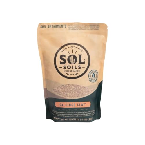 Sol Soils Calcined Clay – 100% Peat-Free Soil Amendments with Superior Drainage, Aeration, & Root Health for Indoor Plants, Succulents, Bonsai & More - 1 Quart