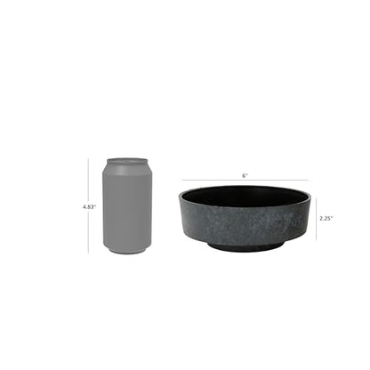 The HC Companies 6 Inch Round Plastic Succulent Capri Bowl 6"x6"x2.25" in Faux Concrete Color - color: Faux Concrete, size: 6"