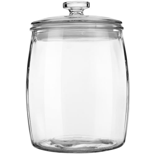 Folinstall Wide Mouth Glass Jar with Airtight Lid, 1/2 Gal Clear Container - size: 0.56 Gallon