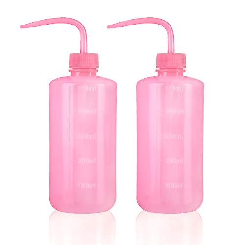 Squeeze Bottles Succulent Watering Bottle 500ml Pink Water Squirt Irrigation Bottle Squeeze Sprinkling Can Plastic Wash Plant Bottle 2pc - color: Pink