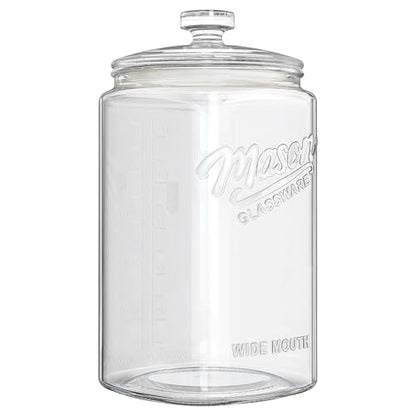 Ritayedet 1.5 Gallon Glass Cookie Jar with Airtight Lid, Large Glass Jar | Wide Mouth Mason Jar with Dual-Scale Markings, Apothecary Jar for Flour, Sugar, Rice, Candy,Coffee, Dog Treat, Laundry Room - size: 1.5 Gallon, 1 Pack