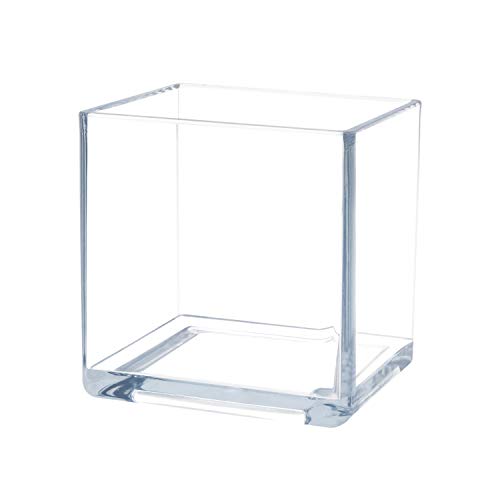 Royal Imports Acrylic Square Vases for Centerpieces Non-Breakable 5" Clear - size: 5"x5"